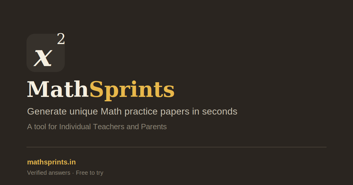 MathSprints — Math Practice Papers